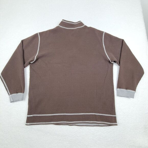 Tommy Bahama Reversible ¼ Zip Pullover Sweater Measures Mens XL Brown Gray - Picture 11 of 11